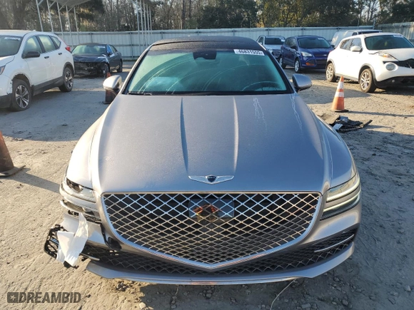 2021 Genesis G80 2.5T with VIN KMTGB4SC5MU081052, listed as a Copart auction lot 46831555 with 49,351 mi miles and Salvage Title. Bid and sale history available at carsss.com. Image 5.