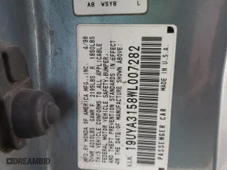 1998 Acura CL Premium with VIN 19UYA3158WL007282, listed as a Copart auction lot 81130634 with 217,957 mi miles and Salvage Title. Bid and sale history available at carsss.com. Image 14.