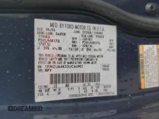 2003 Ford Explorer Eddie Bauer with VIN 1FMZU64K33UC64901, listed as a Copart auction lot 56645445 with Not provided miles and Salvage title. Bid and sale history available at DreamBid. Image 13.