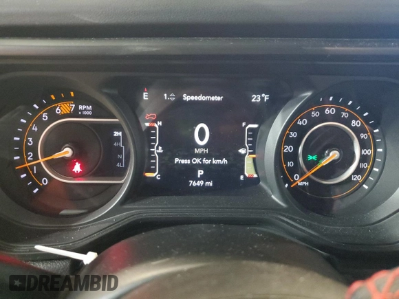 2024 Jeep Wrangler Rubicon with VIN 1C4PJXFG8RW366212, listed as a Copart auction lot 88892985 with 7,649 mi miles and Salvage Title. Bid and sale history available at DreamBid. Image 9.
