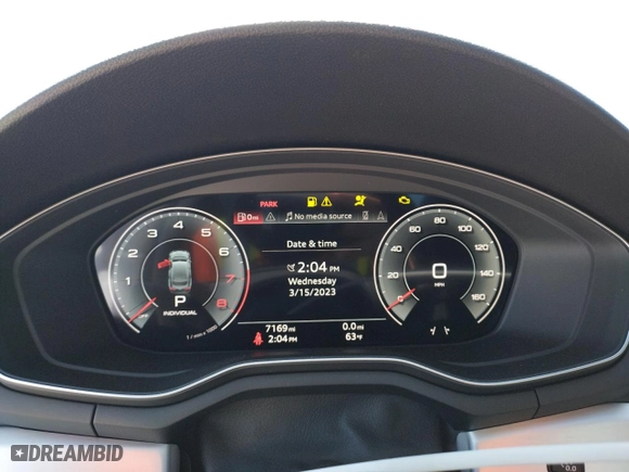 2022 Audi A5 Sportback S line Prestige with VIN WAUEACF58NA036928, listed as a Copart auction lot 44500393 with 7169 miles. Bid and sale history available at carsss.com. Image 9.