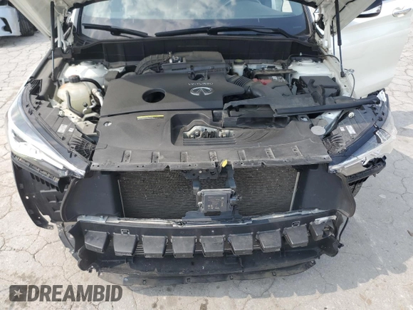 2021 Infiniti QX50 Luxe with VIN 3PCAJ5BA4MF124283, listed as a Copart auction lot 60037765 with 58,803 mi miles and Salvage title. Bid and sale history available at DreamBid. Image 11.