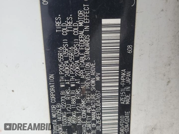 2013 Scion xB z VIN JTLZE4FE1DJ047657, wystawiony jako Copart lot #54061145 z przebiegiem Nie podano mil oraz Czysty tytuł • Clean title. Historia ofert i sprzedaży dostępna na DreamBid. Obrazek 13.