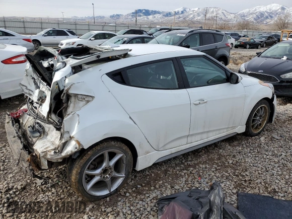 2014 Hyundai Veloster Turbo with VIN KMHTC6AE5EU192450, listed as a Copart auction lot 46079985 with 248,843 mi miles and Salvage Title. Bid and sale history available at carsss.com. Image 3.