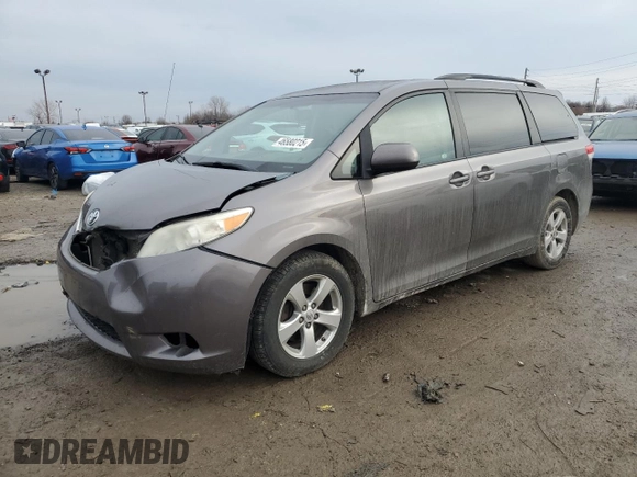 2013 Toyota Sienna LE AAS with VIN 5TDKK3DC4DS335337, listed as a Copart auction lot 46580215 with 215,477 mi miles and Salvage Title. Bid and sale history available at carsss.com. Image 1.
