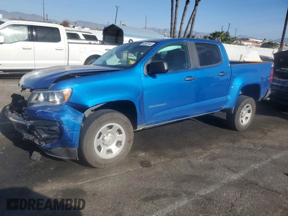 2021 Chevrolet Colorado 2WD Work Truck with VIN 1GCGSBEA3M1194786, listed as a Copart auction lot 84566144 with 86,818 mi miles and Salvage Title. Bid and sale history available at carsss.com. Image 1.