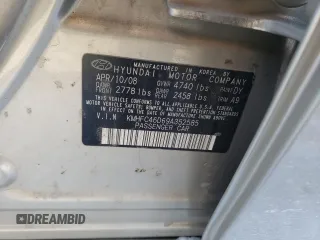 2009 Hyundai Azera GLS with VIN KMHFC46D69A352585, listed as a Copart auction lot 41374665 with 107,264 mi miles and Salvage title. Bid and sale history available at DreamBid. Image 12.