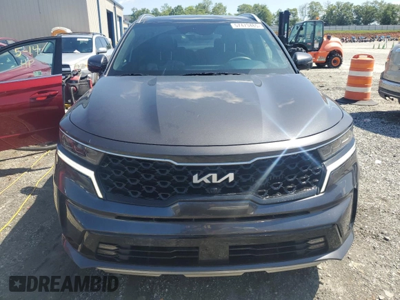 2023 Kia Sorento SX Prestige with VIN KNDRMDLH8P5210542, listed as a Copart auction lot 57473485 with 15,495 mi miles and Salvage title. Bid and sale history available at DreamBid. Image 5.