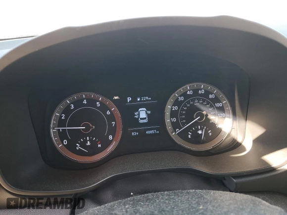 2021 Hyundai Venue SEL with VIN KMHRC8A32MU126490, listed as a Copart auction lot 48974615 with 48,857 mi miles and Salvage title. Bid and sale history available at DreamBid. Image 9.