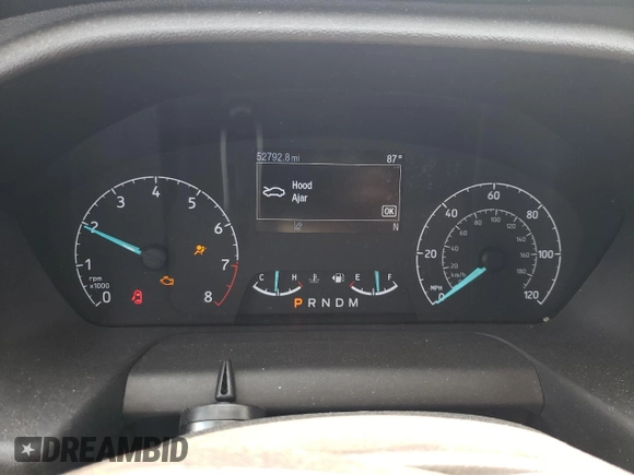2020 Ford Transit Cargo with VIN 1FTBR1C88LKB39713, listed as a Copart auction lot 62722714 with 52,792 mi miles and Salvage Title. Bid and sale history available at DreamBid. Image 9.