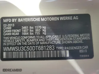 2013 MINI Cooper Hardtop with VIN WMWSU3C50DT681283, listed as a Copart auction lot 43197215 with 96,349 mi miles and Salvage Title. Bid and sale history available at carsss.com. Image 14.