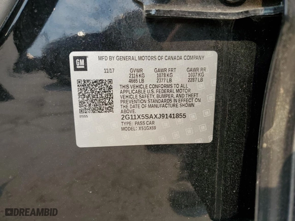 2018 Chevrolet Impala LS with VIN 2G11X5SAXJ9141855, listed as a Copart auction lot 44892675 with 84,644 mi miles and Salvage Title. Bid and sale history available at carsss.com. Image 13.