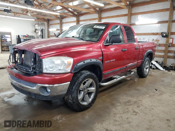 2007 Dodge 1500 Laramie with VIN 1D7HU182X7S168431, listed as a Copart auction lot 49779725 with 151,164 mi miles and Clean Title. Bid and sale history available at carsss.com. Image 1.