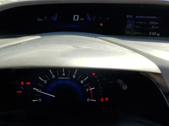2012 Honda Civic EX with VIN 2HGFB2F84CH605329, listed as a Copart auction lot 52017085 with 102,362 mi miles and Salvage Title. Bid and sale history available at DreamBid. Image 9.