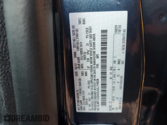 2018 Lincoln MKC Reserve with VIN 5LMTJ3DH3JUL11839, listed as a Copart auction lot 84508744 with 86,685 mi miles and Salvage Title. Bid and sale history available at DreamBid. Image 13.