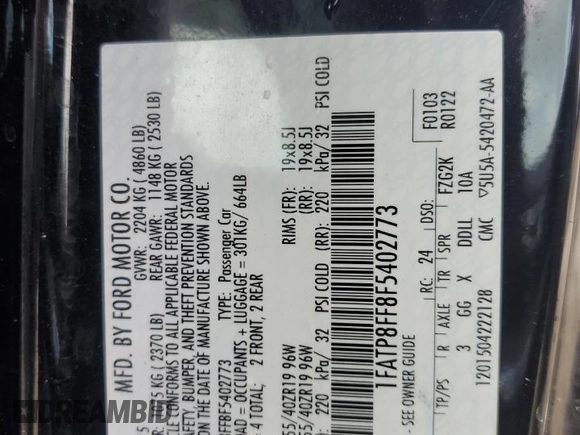 2015 Ford Mustang GT Premium with VIN 1FATP8FF8F5402773, listed as a Copart auction lot 46169535 with 80,822 mi miles and Salvage title. Bid and sale history available at DreamBid. Image 12.