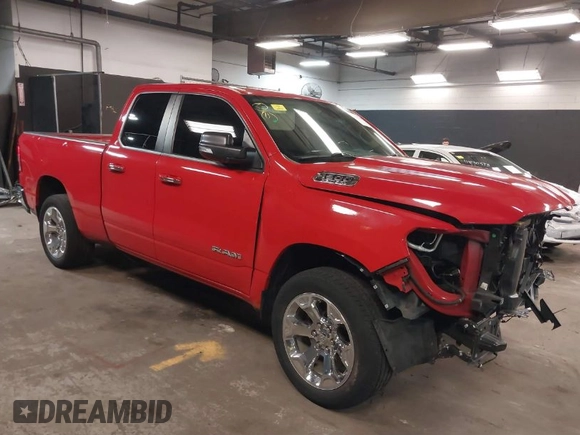 2020 Ram 1500 Big Horn with VIN 1C6SRFBT3LN222815, listed as a IAAI auction lot 41843105 with 45,276 mi miles. Bid and sale history available at carsss.com. Image 1.