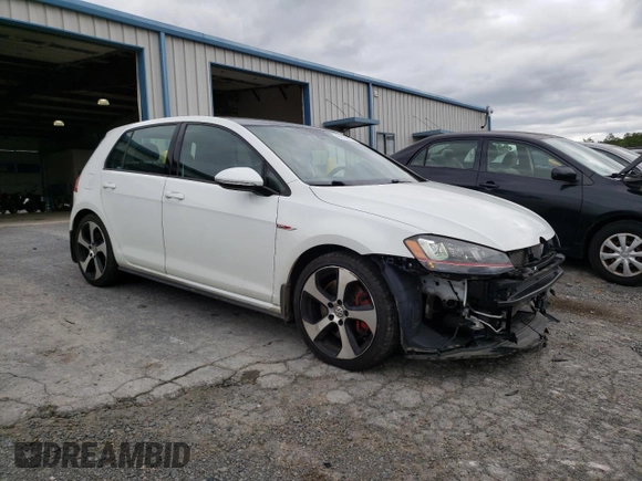 2017 Volkswagen Golf GTI Autobahn with VIN 3VW547AU7HM030011, listed as a Copart auction lot 61709814 with 43,693 mi miles and Salvage Title. Bid and sale history available at carsss.com. Image 4.