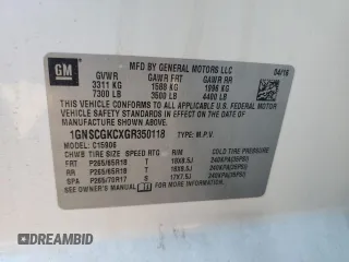 2016 Chevrolet Suburban LS с VIN 1GNSCGKCXGR350118, выставлен на аукционе Copart как лот 53936885 с пробегом 108 522 миль миль и Списание • Salvage title. История ставок и продаж доступна на DreamBid. Изображение 13.