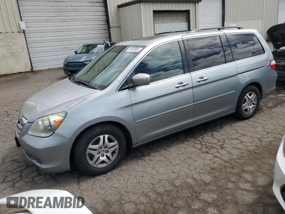 2006 Honda Odyssey EX-L z VIN 5FNRL38796B104224, wystawiony jako Copart lot #59049985 z przebiegiem 161 476 mil mil oraz Czysty tytuł • Clean title. Historia ofert i sprzedaży dostępna na DreamBid. Obrazek 1.