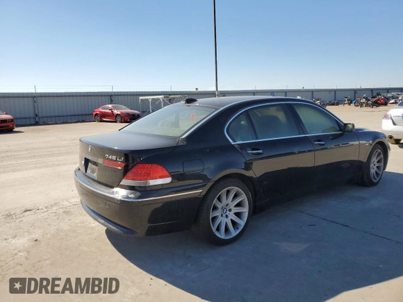 2005 BMW 7 Series 745Li with VIN WBAGN63535DS56267, listed as a Copart auction lot 45717775 with Not provided miles and Salvage title. Bid and sale history available at DreamBid. Image 3.