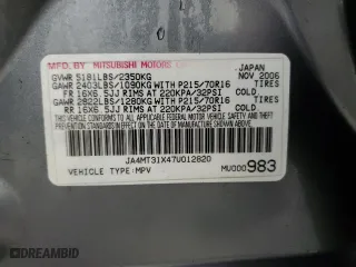 2007 Mitsubishi Outlander LS with VIN JA4MT31X47U012820, listed as a Copart auction lot 47498875 with 122,508 mi miles and Salvage Title. Bid and sale history available at carsss.com. Image 13.