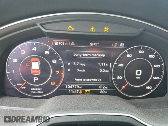 2018 Audi Q7 Premium Plus с VIN WA1LHAF73JD014107, выставлен на аукционе Copart как лот 51300515 с пробегом 104 779 миль миль и Списание • Salvage title. История ставок и продаж доступна на DreamBid. Изображение 9.