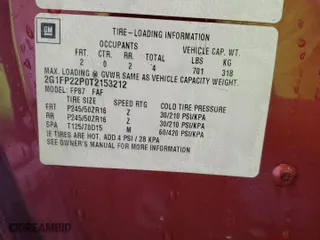1996 Chevrolet Camaro Z28 with VIN 2G1FP22P0T2153212, listed as a Copart auction lot 79871654 with 86,691 mi miles and Salvage Title. Bid and sale history available at carsss.com. Image 12.