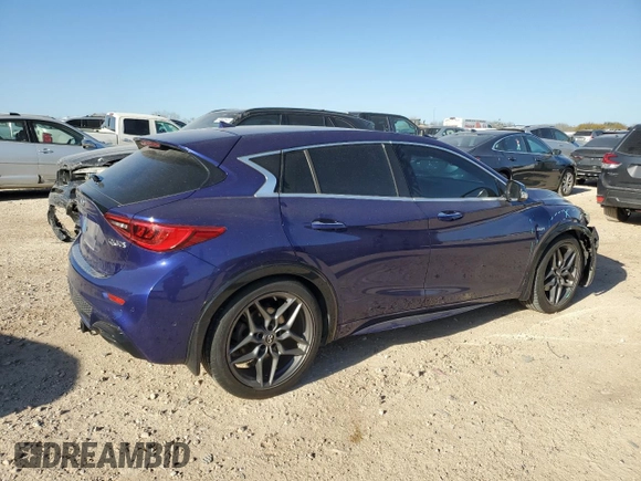 2017 Infiniti QX30 Sport with VIN SJKCH5CP3HA022850, listed as a Copart auction lot 48744715 with 52,875 mi miles and Salvage title. Bid and sale history available at DreamBid. Image 3.