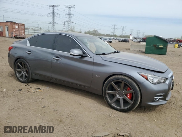 2017 Infiniti Q50 Premium with VIN JN1EV7AR9HM834868, listed as a Copart auction lot 54975165 with 109,746 mi miles and Salvage title. Bid and sale history available at DreamBid. Image 4.