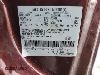 2010 Ford F-250 XL with VIN 1FTSX2BR9AEB14580, listed as a Copart auction lot 54435665 with 161,252 mi miles and Salvage title. Bid and sale history available at DreamBid. Image 12.