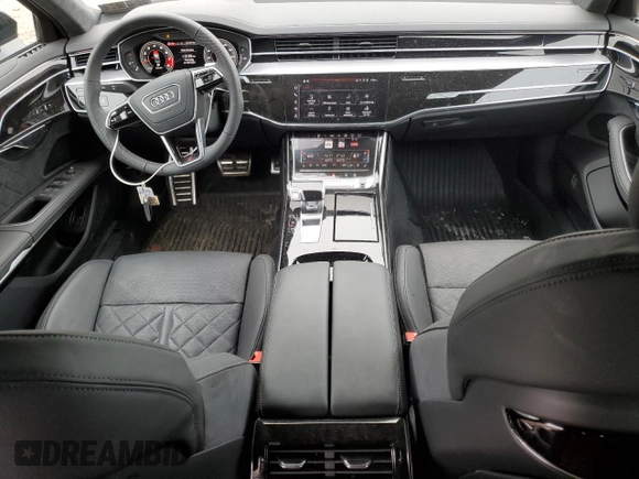 2024 Audi S8 with VIN WAULSAF89RN015605, listed as a Copart auction lot 51800405 with 2,274 mi miles and Salvage Title. Bid and sale history available at DreamBid. Image 8.