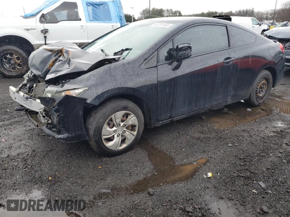 2013 Honda Civic Cpe LX with VIN 2HGFG3B57DH513135, listed as a Copart auction lot 45701564 with 276,418 mi miles and Salvage Title. Bid and sale history available at carsss.com. Image 1.