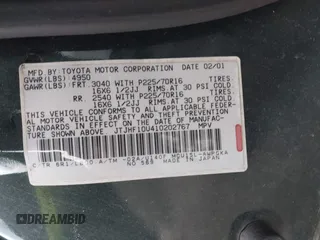 2001 Lexus RX 300 with VIN JTJHF10U410202767, listed as a IAAI auction lot 42099378 with 134,193 mi miles. Bid and sale history available at carsss.com. Image 9.