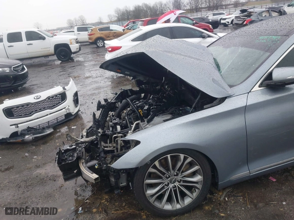 2015 Hyundai Genesis 3.8L with VIN KMHGN4JEXFU018603, listed as a IAAI auction lot 41717349 with 1 mi miles. Bid and sale history available at carsss.com. Image 17.