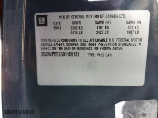 2008 Pontiac Grand Prix with VIN 2G2WP552581159131, listed as a Copart auction lot 50080085 with 115,592 mi miles and Salvage Title. Bid and sale history available at carsss.com. Image 14.