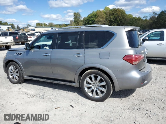 2012 Infiniti QX56 7-passenger with VIN JN8AZ2NE1C9021390, listed as a Copart auction lot 76475574 with 159,671 mi miles and Salvage Title. Bid and sale history available at carsss.com. Image 2.