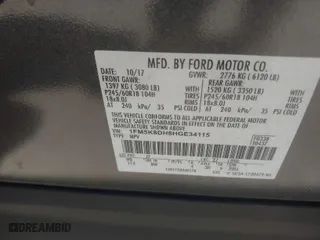 2017 Ford Explorer XLT with VIN 1FM5K8DH8HGE34115, listed as a IAAI auction lot 41890708 with 56,511 mi miles. Bid and sale history available at carsss.com. Image 9.