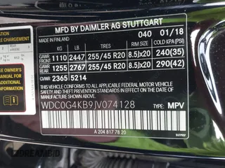2018 Mercedes-Benz GLC with VIN WDC0G4KB9JV074128, listed as a IAAI auction lot 41793026 with 46,669 mi miles. Bid and sale history available at carsss.com. Image 9.