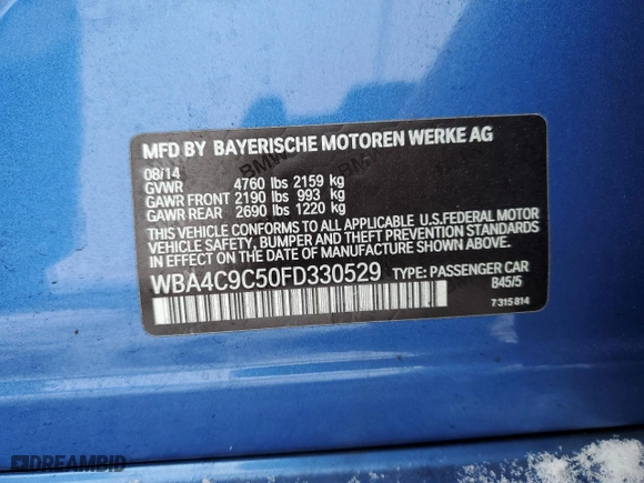 2015 BMW 4 Series 428i xDrive with VIN WBA4C9C50FD330529, listed as a Copart auction lot 87811935 with 111,899 mi miles and Salvage Title. Bid and sale history available at carsss.com. Image 12.