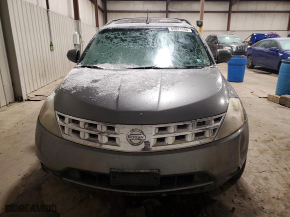 2005 Nissan Murano S with VIN JN8AZ08W35W419424, listed as a Copart auction lot 85877744 with 0 mi miles and Salvage Title. Bid and sale history available at carsss.com. Image 5.