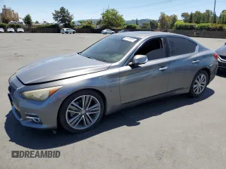 2014 Infiniti Q50 Premium with VIN JN1BV7AP1EM684574, listed as a Copart auction lot 58150585 with 149,599 mi miles and Salvage title. Bid and sale history available at DreamBid. Image 1.