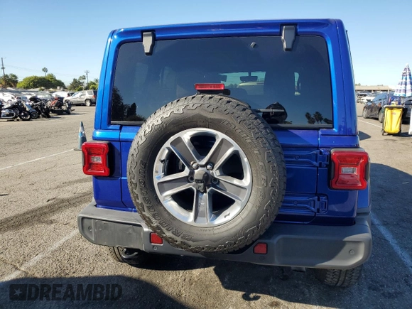 2020 Jeep Wrangler Unlimited Sahara Altitude with VIN 1C4HJXEG1LW233952, listed as a Copart auction lot 80713354 with 46,146 mi miles and Salvage title. Bid and sale history available at DreamBid. Image 6.