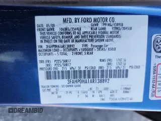 2010 Ford Fusion SE z VIN 3FAHP0HA1AR138892, wystawiony jako Copart lot #59781125 z przebiegiem 157 900 mil mil oraz Szkoda całkowita • Salvage title. Historia ofert i sprzedaży dostępna na DreamBid. Obrazek 12.
