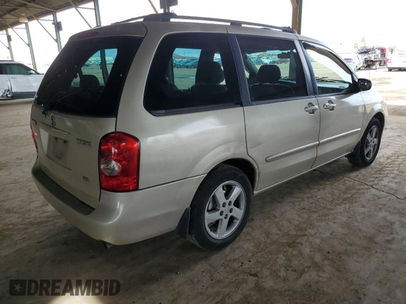 2002 Mazda MPV LX with VIN JM3LW28J520308795, listed as a Copart auction lot 50701835 with 181,086 mi miles and Salvage title. Bid and sale history available at DreamBid. Image 3.