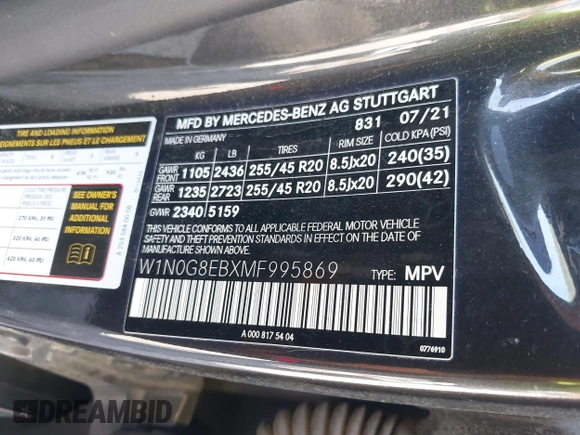 2021 Mercedes-Benz GLC 300 z VIN W1N0G8EBXMF995869, wystawiony jako IAAI lot #42072633 z przebiegiem 68 332 mil mil oraz . Historia ofert i sprzedaży dostępna na DreamBid. Obrazek 9.