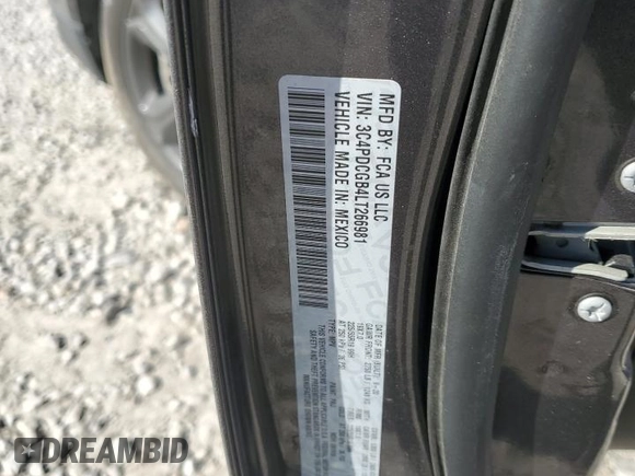 2020 Dodge Journey Crossroad with VIN 3C4PDCGB4LT266981, listed as a Copart auction lot 41932755 with 84,794 mi miles and Salvage Title. Bid and sale history available at carsss.com. Image 16.