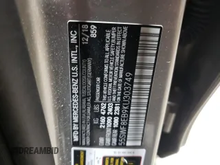 2019 Mercedes-Benz C 300 with VIN 55SWF8EB9KU303749, listed as a Copart auction lot 47568325 with Not provided miles and Salvage title. Bid and sale history available at DreamBid. Image 12.