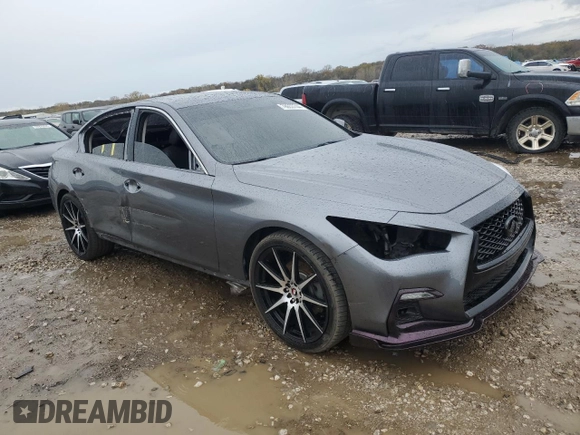 2019 Infiniti Q50 Luxe with VIN JN1EV7AR2KM558377, listed as a Copart auction lot 78653744 with 133,762 mi miles and Salvage Title. Bid and sale history available at DreamBid. Image 4.