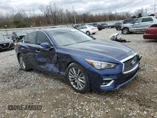 2024 Infiniti Q50 Luxe with VIN JN1EV7BP5RM601570, listed as a Copart auction lot 47571985 with 7,019 mi miles and Salvage title. Bid and sale history available at DreamBid. Image 4.